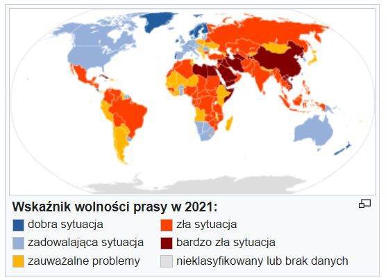 Wskaźnik wolności prasy w 2021:
