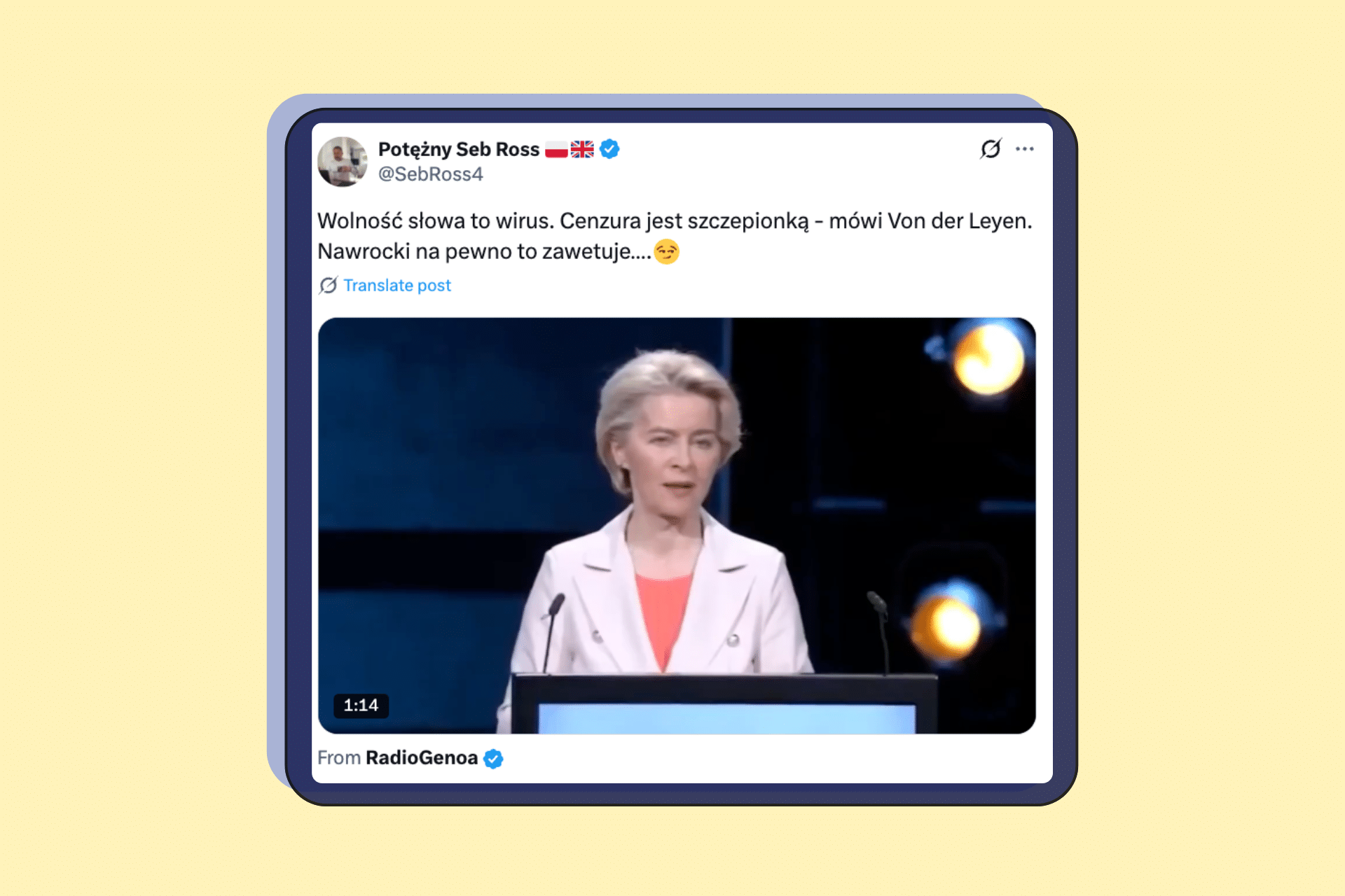 Wolność słowa wirusem, a cenzura szczepionką? Von der Leyen tego nie powiedziała