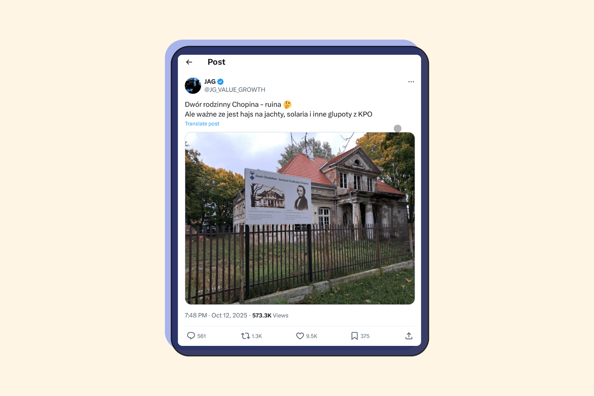 Dom rodzinny Chopina popada w ruinę? To nieprawda