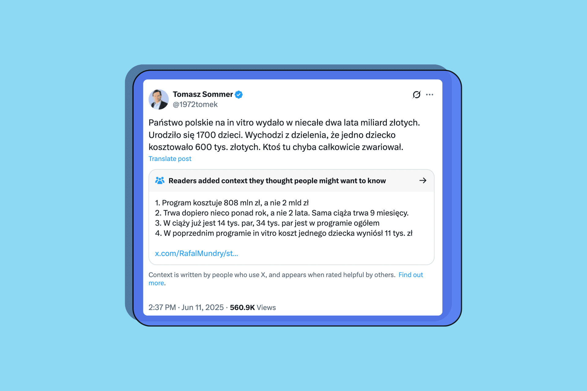 Koszt rządowego programu in vitro wynosi 600 tys. złotych na dziecko? To błędne obliczenia