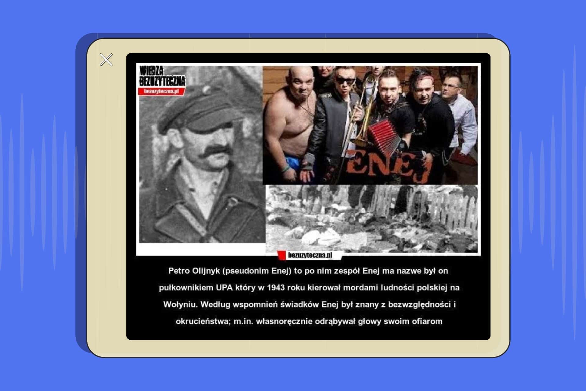 Nazwa zespołu Enej nie ma związku z ukraińskim zbrodniarzem. Wyjaśniamy