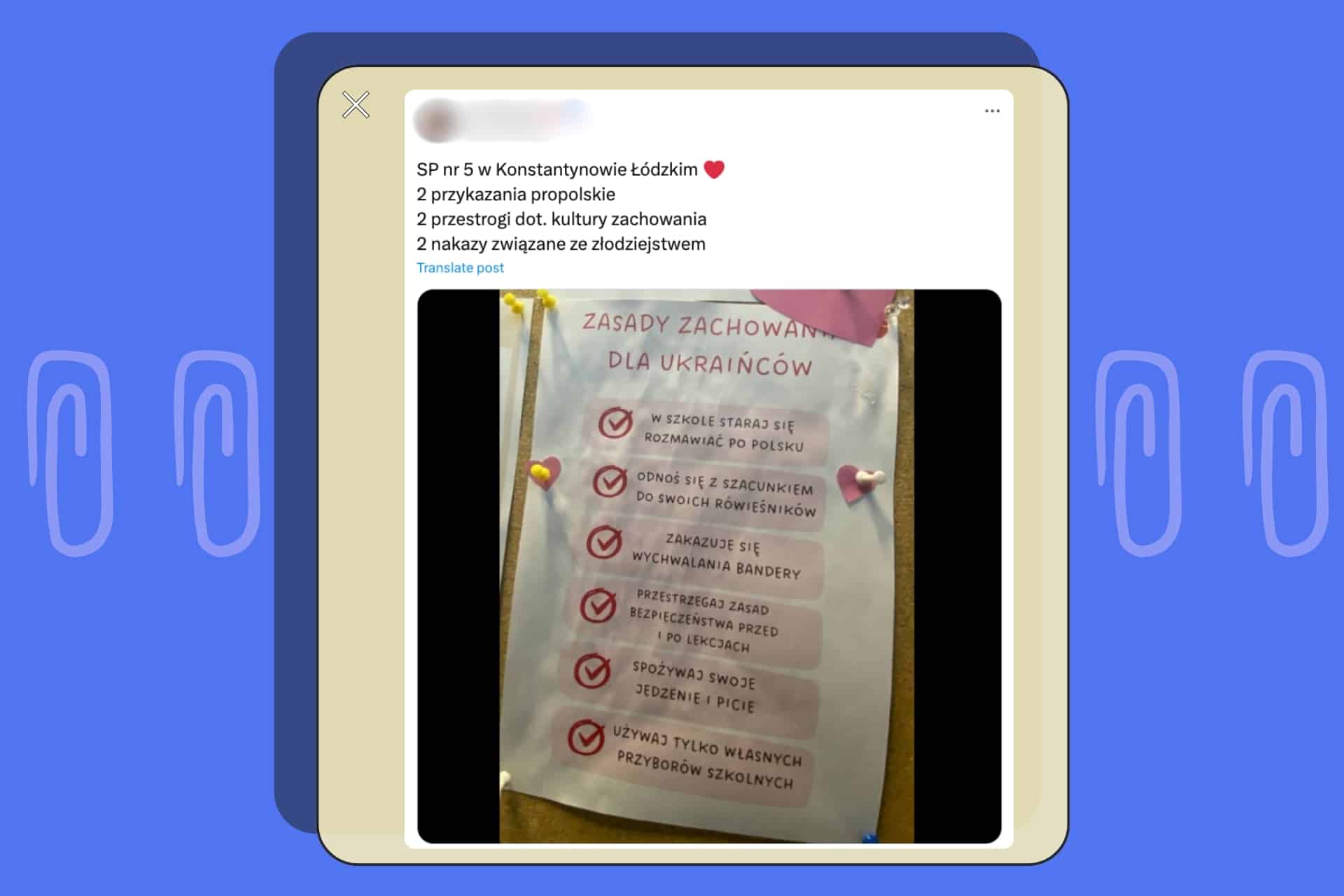 Kontrowersyjne „zasady zachowania dla Ukraińców”? Szkoły zaprzeczają