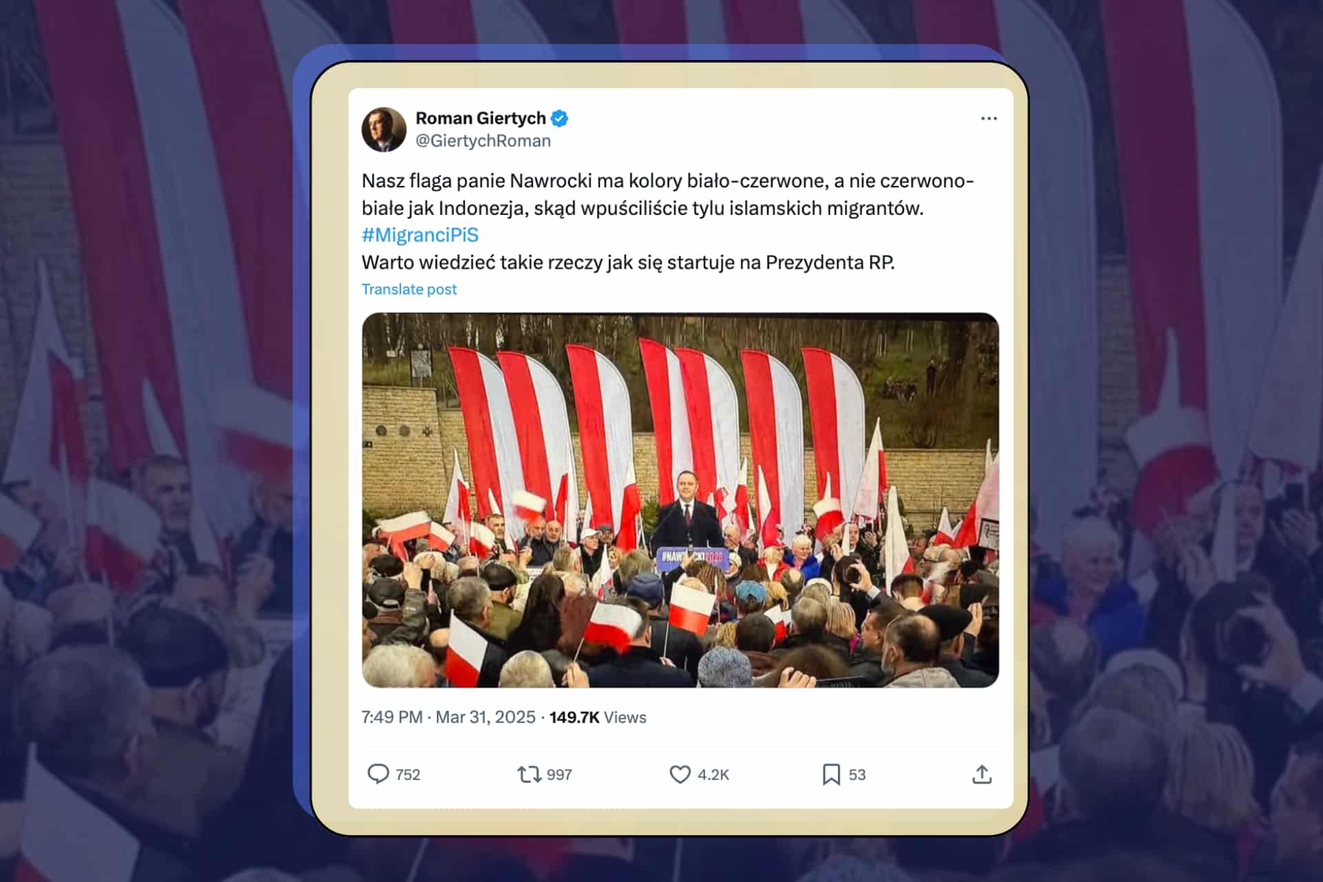 Karol Nawrocki pomylił kolory flagi Polski? Sprawdziliśmy oficjalne wytyczne