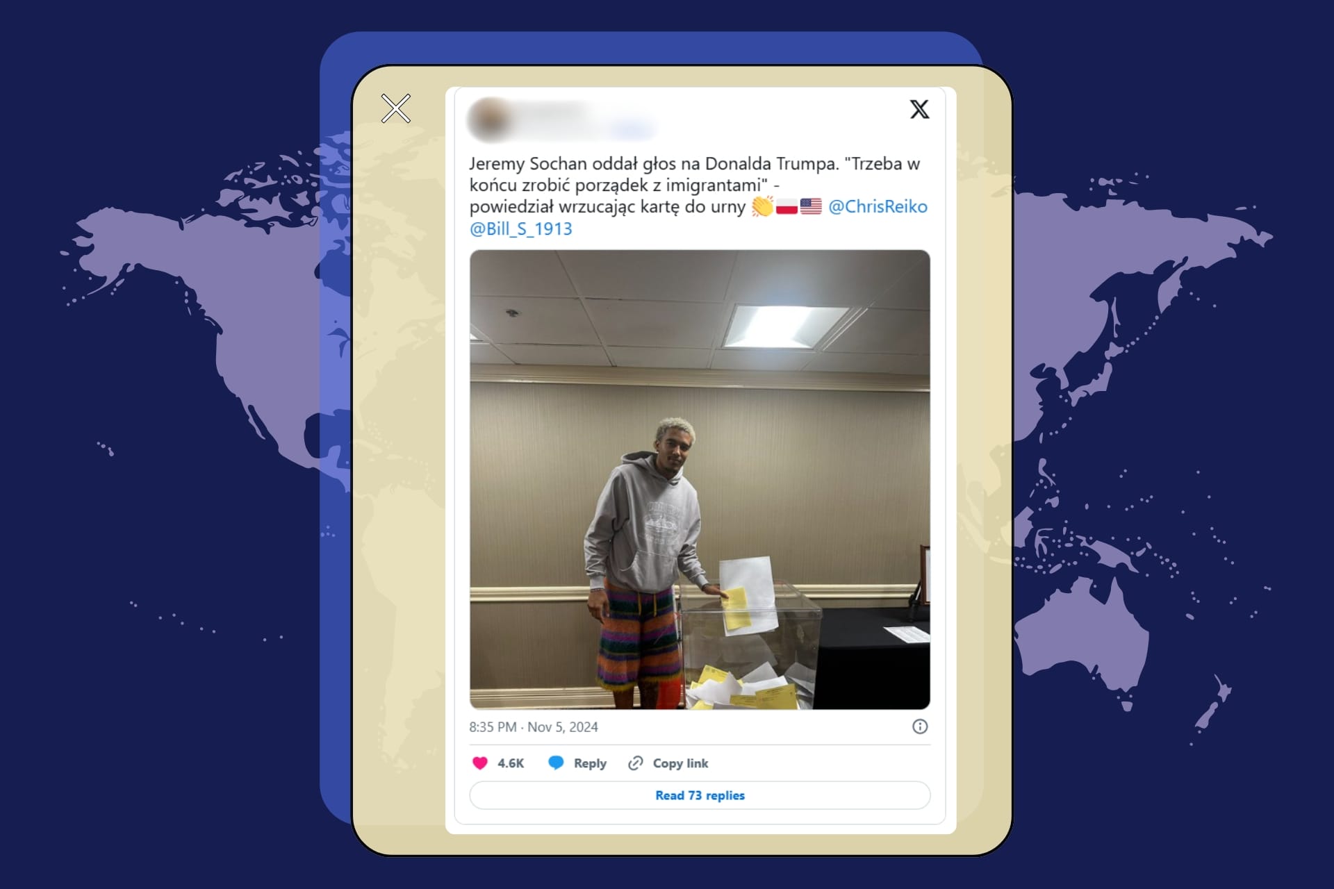 Czy Jeremy Sochan zagłosował na Donalda Trumpa?