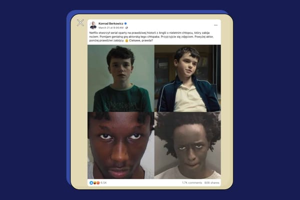 Biały aktor w roli czarnoskórego nożownika w serialu Netflixa „Dojrzewanie”? To nieprawda.